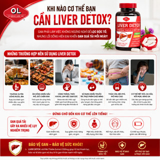 Viên uống bổ gan Olympian Labs Liver Detox hỗ trợ gan khoẻ mạnh hộp 60 viên