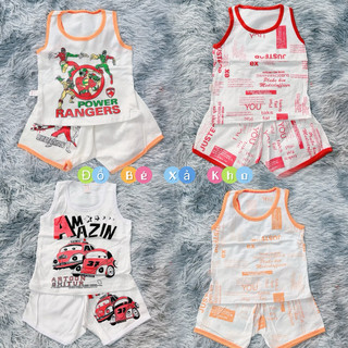 [17-23kg] Xả Kho Combo 2 bộ ba lỗ chất cotton cho bé trai lỗi nhỏ