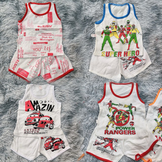 [17-23kg] Xả Kho Combo 2 bộ ba lỗ chất cotton cho bé trai lỗi nhỏ