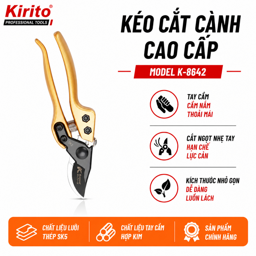 Kéo Cắt Cành Kapusi SK5 Cao Cấp – Kéo Tỉa Bonsai, Cây Cảnh Sắc Bén, Bền Bỉ màu vàng, tím, bạc K8642