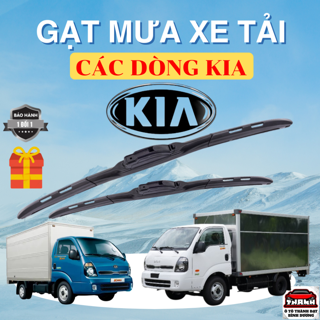 GẠT MƯA XE TẢI CÁC DÒNG KIA: BONGO, K100, K140, K149, K165, K190, K2OO, K250, K2700, K300, K3000S, K3000, GẠT SẠCH ÊM3K