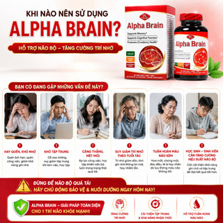 Viên uống bổ não Alpha Brain Olympian Labs hỗ trợ trí nhớ, giúp giảm mệt mỏi và mất ngủ hộp 60 viên