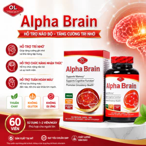 Viên uống bổ não Alpha Brain Olympian Labs hỗ trợ trí nhớ, giúp giảm mệt mỏi và mất ngủ hộp 60 viên