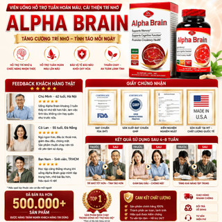 Viên uống bổ não Alpha Brain Olympian Labs hỗ trợ trí nhớ, giúp giảm mệt mỏi và mất ngủ hộp 60 viên