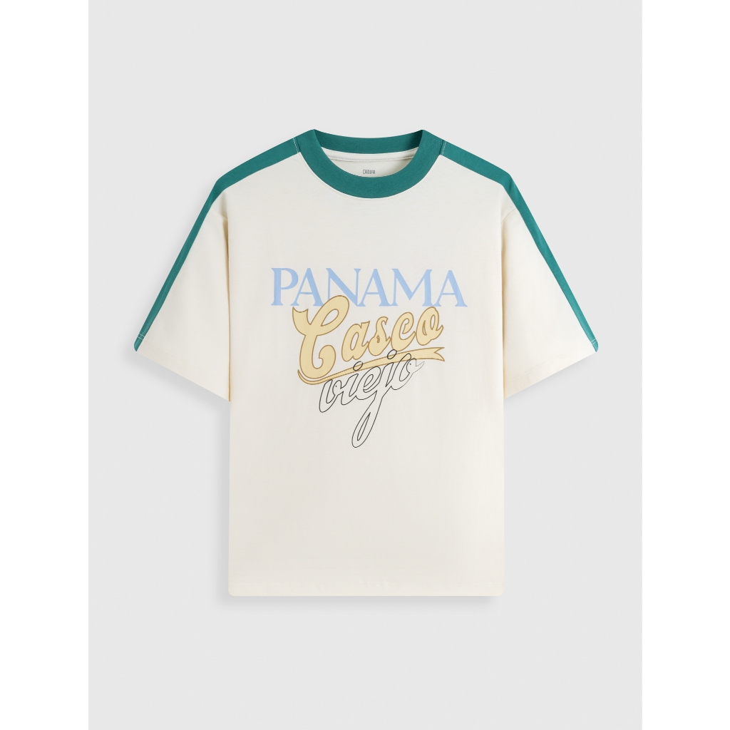 Áo phông nữ cộc tay CANIFA chất liệu Cotton USA dáng boxy có hình in CANIFA 6TS26S011
