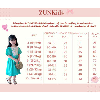 Đầm Bé Gái Flora Phối Hoa AZD459 – Váy Thô Cotton Hàn Tay Phồng, Buộc Eo Xinh Xắn