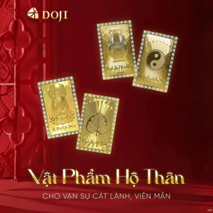Combo 2 Thẻ Bình An Phú Quý Tài Lộc Và Hộ Thân May Mắn "A Di Đà Phật" DOJI Quà Tặng Kim Bảo Phúc Phong Thủy