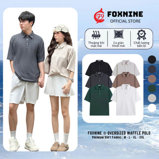Áo Polo Nam Nữ FOXNINE Vải Tổ Ong Cổ Bẻ Tay Lỡ Dáng Rộng Thoáng Mát Oversized Waffle Polo