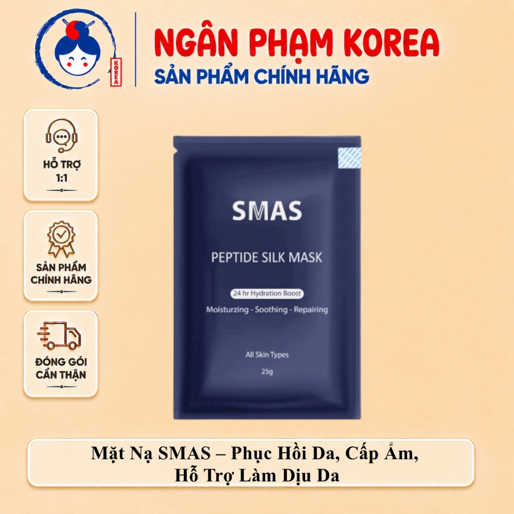 [Hàng Công Ty] Mặt Nạ SMAS Peptide Silk Mask Phục Hồi, Cấp Ẩm Và Dịu Da ...