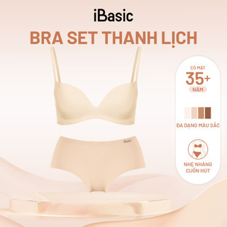 Bộ đồ lót nữ iBasic áo không gọng mút vừa lazer và quần lót không đường may BRAW033