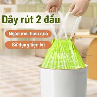 combo 3 cuộn túi đựng rác hương ngải cứu có dây rút, túi đựng rác chống côn trùng