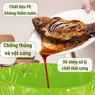 combo 3 cuộn túi đựng rác hương ngải cứu có dây rút, túi đựng rác chống côn trùng