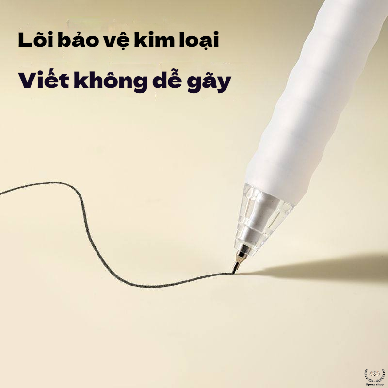Bút Chì Kim Deli 0.5/0.7mm Bấm – Thân Mềm Chống Trượt Êm Tay, Không Gãy Ruột