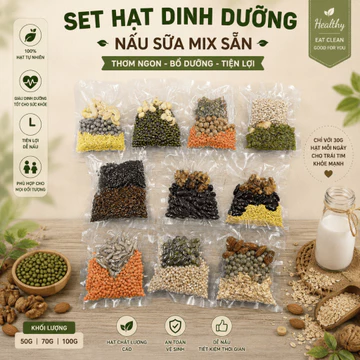 Sét 7 ngày làm sữa hạt không trùng vị - 50g, hạt dinh dưỡng nấu sữa hạt