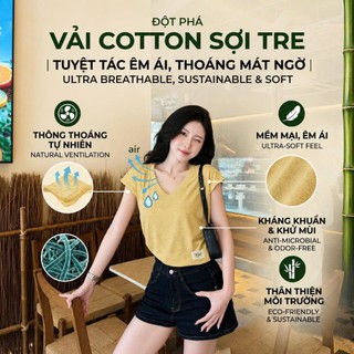 { VẢI COTTON SỢI TRE} Set Áo Thun Nữ 2 Áo Dáng Rộng Thoáng Mát Dễ Phối Đồ Chất Vải Mới Mềm Mại Như Tơ Cao Cấp  AB 336