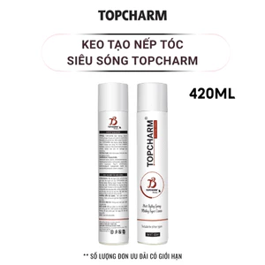 Keo xịt giữ nếp tóc TOPCHARM siêu cứng - Gôm xịt tạo kiểu tóc đẹp cho nữ, không gây khô xơ tóc