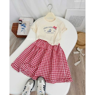 SET ÁO VÁY MAXI KẺ CARO DỄ THƯƠNG DIỆN BIỂN XINH | AnhMy Baby