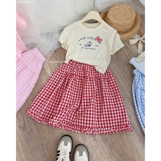 SET ÁO VÁY MAXI KẺ CARO DỄ THƯƠNG DIỆN BIỂN XINH | AnhMy Baby