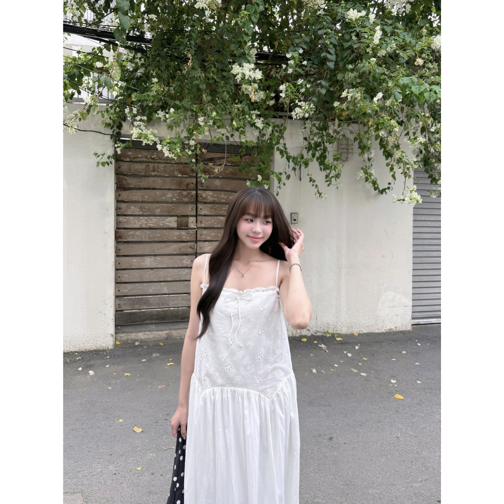 Đầm Nữ HASSIN DRESS 2s Chất Xô Hoa Hạ Eo Dáng Dài Tiểu Thư SECODEE