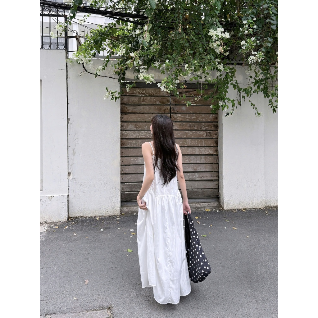 Đầm Nữ HASSIN DRESS 2s Chất Xô Hoa Hạ Eo Dáng Dài Tiểu Thư SECODEE