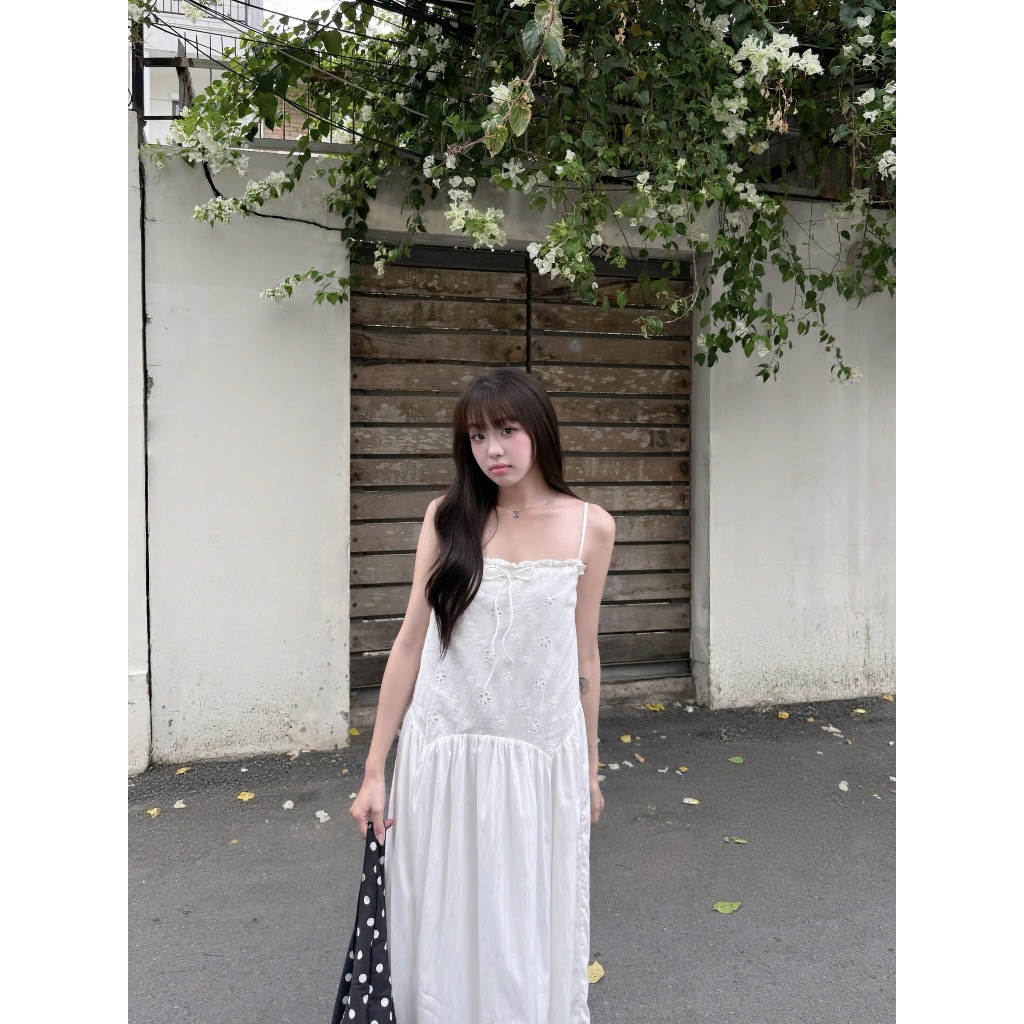 Đầm Nữ HASSIN DRESS 2s Chất Xô Hoa Hạ Eo Dáng Dài Tiểu Thư SECODEE