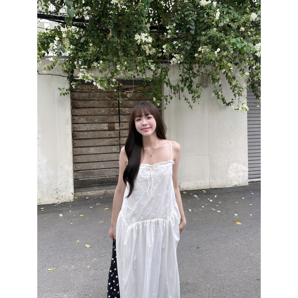 Đầm Nữ HASSIN DRESS 2s Chất Xô Hoa Hạ Eo Dáng Dài Tiểu Thư SECODEE