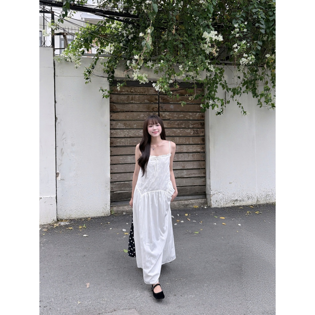Đầm Nữ HASSIN DRESS 2s Chất Xô Hoa Hạ Eo Dáng Dài Tiểu Thư SECODEE