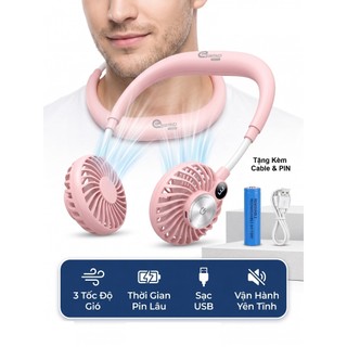 Quạt Đeo Cổ Mini ESWIND - Bản Phổ Thông Siêu Nhẹ Làm Mát Sạc Pin 10000 mAh Double Fan 2,5W x 2