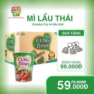 Combo set 5 ly mì Cung Đình - Mì khoai tây, Lẩu Tôm Chua Cay, Sợi khoai tây + Trứng