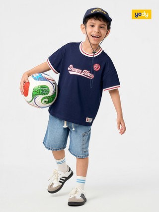 Quần Short Jeans Kid YODY Cạp chun co giãn TRA BCJS26S001