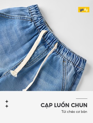Quần Short Jeans Kid YODY Cạp chun co giãn TRA BCJS26S001