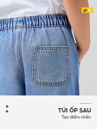 Quần Short Jeans Kid YODY Cạp chun co giãn TRA BCJS26S001