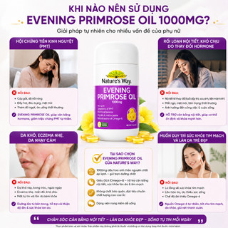Tinh dầu hoa anh thảo Nature's Way Evening Primrose Oil 1000mg cân bằng nội tiết tố 60 viên