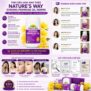 Tinh dầu hoa anh thảo Nature's Way Evening Primrose Oil 1000mg cân bằng nội tiết tố 60 viên