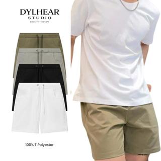 Quần Short Kaki Vải Dệt Thoi Cạp Chun Thoải Mái & Phong Cách Đen Trắng Xám Xanh Olive QS01