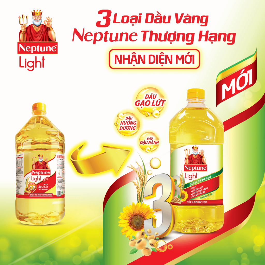 Dầu ăn thượng hạng Neptune Light 2L:Chính hãng