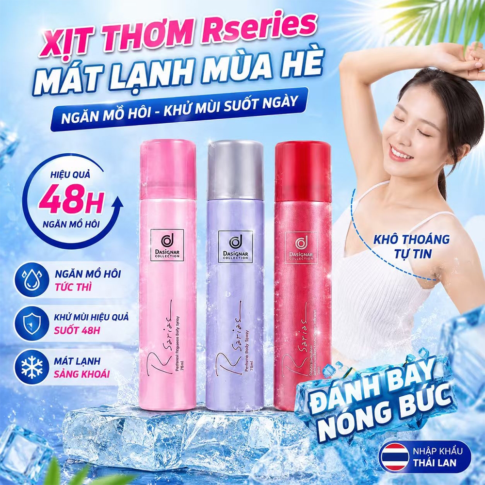 Xịt khử mùi cơ thể dòng R của Thái Lan: Hương thơm lâu phai, thiết kế nhỏ gọn, tiện lợi, phù hợp cho cả nam và nữ