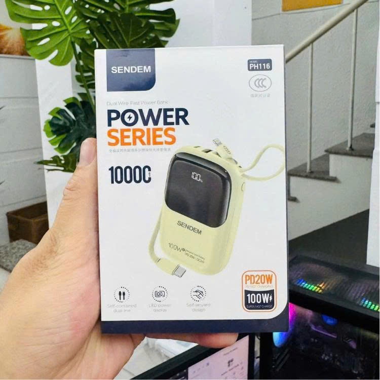 Bộ sạc dư phòng Power Series công suất 100w dung lượng 10.000mAh tích hợp 2 cổng sạc Type-C:Lightning