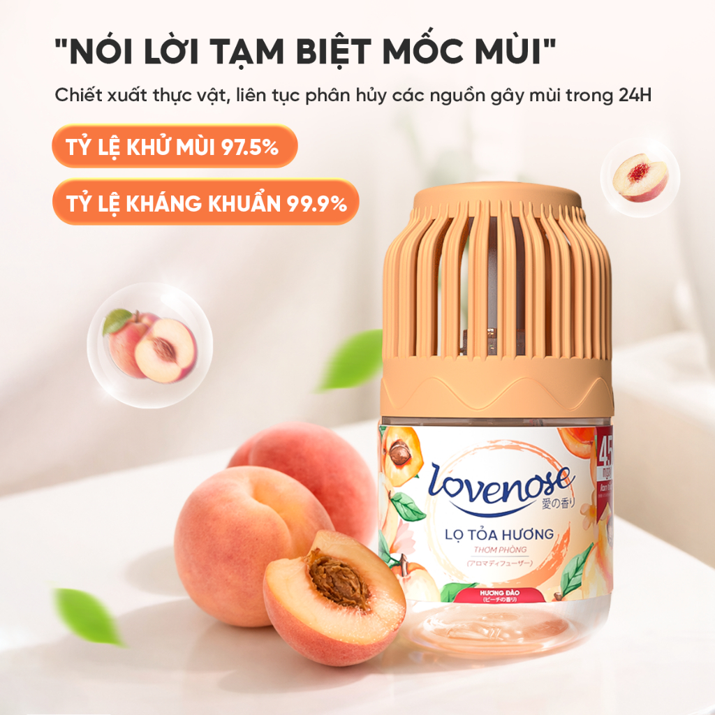 [TẶNG 6 TÚI THƠM] Combo 03 Lọ Tỏa Hương Lovenose thơm phòng tự nhiên, khử mùi hôi phòng - 180ml/lọ