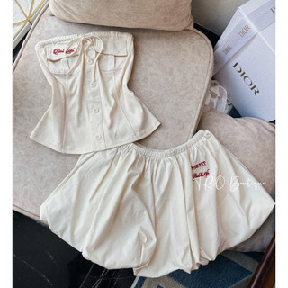 Set Áo Quây Thêu Mix Chân Váy Bồng QC