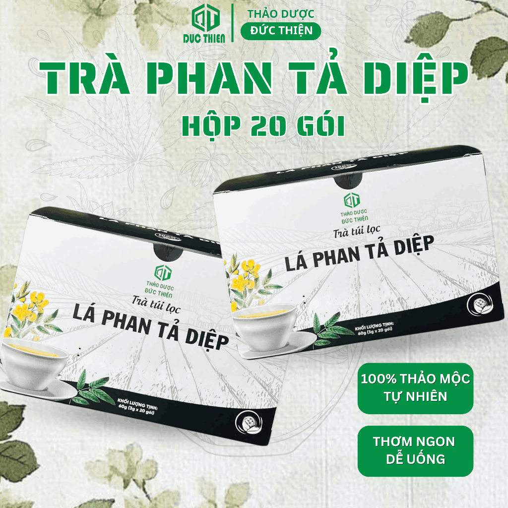 [HỘP 20 GÓI] Trà Phan Tả Diệp Đóng Hộp Senna Detox (20 Túi Lọc x 3g) - Hỗ Trợ Cải Thiện Táo Bón