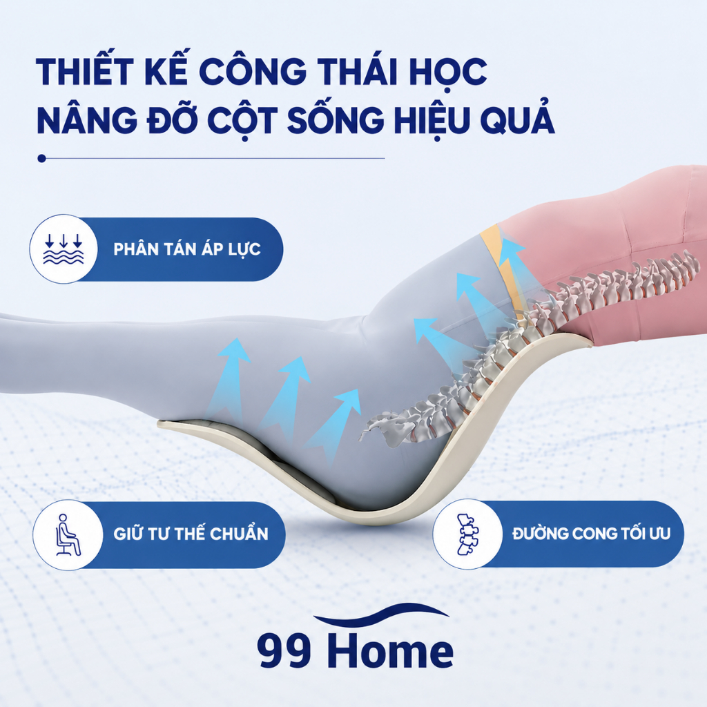 [Bản SuperFit] Ghế Tựa Lưng Công Thái Học Giảm Đau Mỏi Lưng, Chỉnh Dáng Ngồi Đúng, Thư Giãn Cột Sống