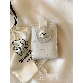 "Fullbox" Ví Gấp Mini Chio'2nd Đính Cún Bread Puppy - Ví Nữ Khóa Kéo Nhỏ Gọn Phong Cách Hàn Quốc