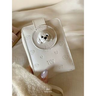 "Fullbox" Ví Gấp Mini Chio'2nd Đính Cún Bread Puppy - Ví Nữ Khóa Kéo Nhỏ Gọn Phong Cách Hàn Quốc