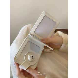 "Fullbox" Ví Gấp Mini Chio'2nd Đính Cún Bread Puppy - Ví Nữ Khóa Kéo Nhỏ Gọn Phong Cách Hàn Quốc