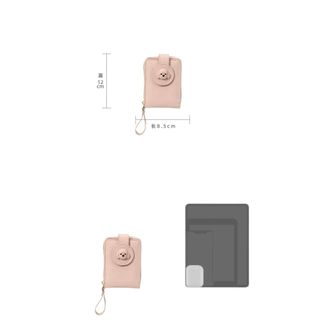 "Fullbox" Ví Gấp Mini Chio'2nd Đính Cún Bread Puppy - Ví Nữ Khóa Kéo Nhỏ Gọn Phong Cách Hàn Quốc