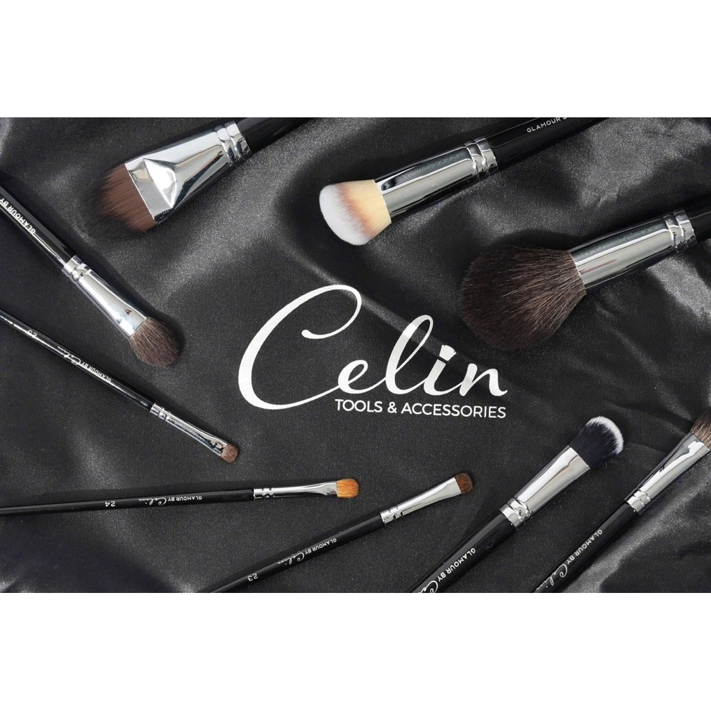 [Fullset] Bộ Cọ Trang Điểm Chuyên Nghiệp Celin Glamour 35 Cây (28+7) - Cọ Makeup Cao Cấp Kèm Túi Da Sang Trọng