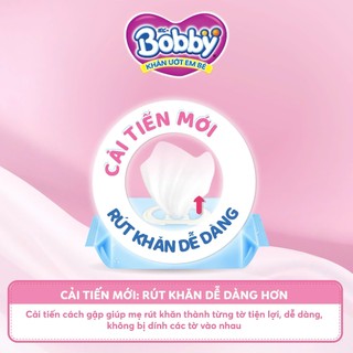 [BÁN THÙNG] Thùng 30 Gói Khăn Ướt Bobby 32 Tờ Dịu Nhẹ An Toàn Cho Làn Da Bé -  Lucie's Mom