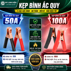 Kẹp bình ắc quy bằng đồng 100A đỏ đen chất lượng cao