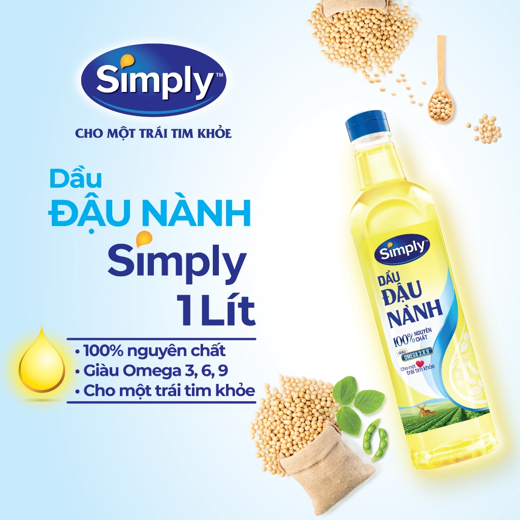 Dầu Đậu Nành Simply 1L nguyên chất